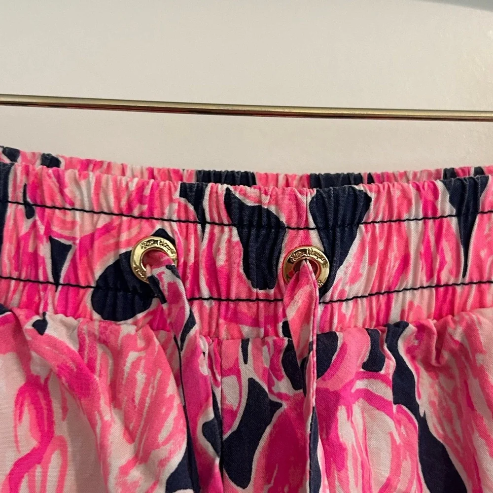 Lilly Pulitzer Katia Flamingo Shorts Pink Blue Size XS